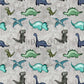 Organic Cotton Lycra - Dinos on Stone