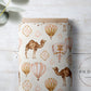 Organic Cotton Lycra - Camels and Hot Air Balloons on Cream